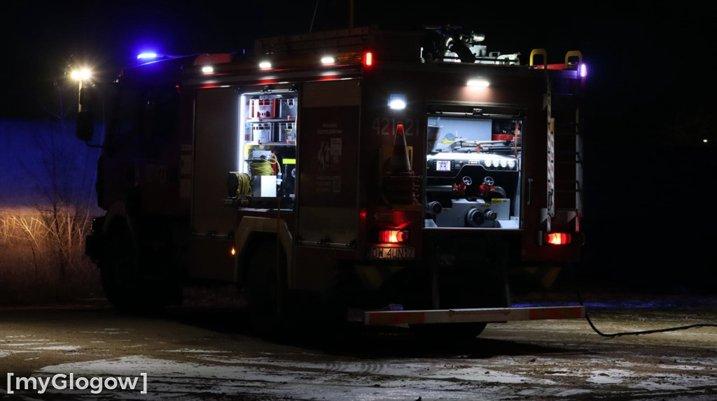 Pożar pustostanu w Głogowie