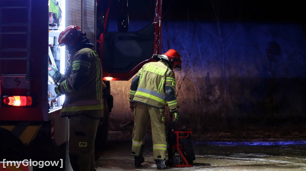 Pożar pustostanu w Głogowie