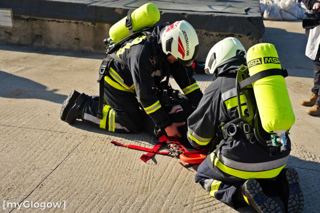 Akcja ratownicza w Hucie Miedzi Głogów