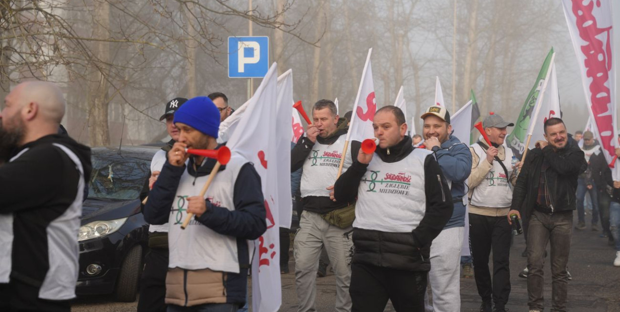 Protest pracowników KGHM