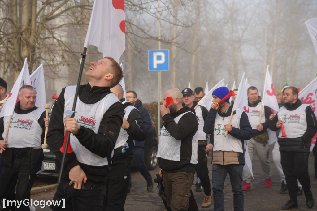 Protest pracowników KGHM