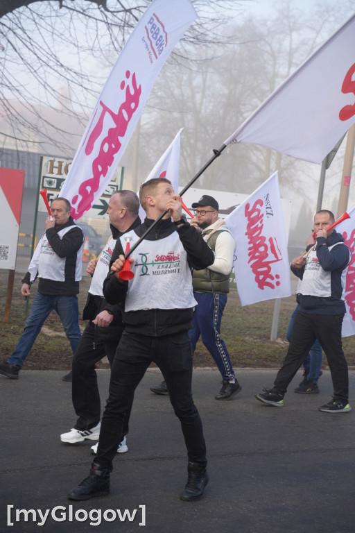 Protest pracowników KGHM