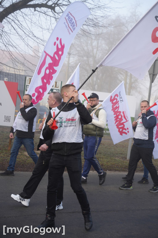 Protest pracowników KGHM