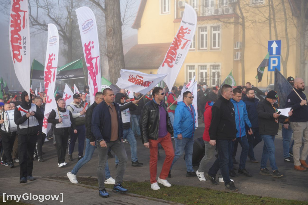 Protest pracowników KGHM