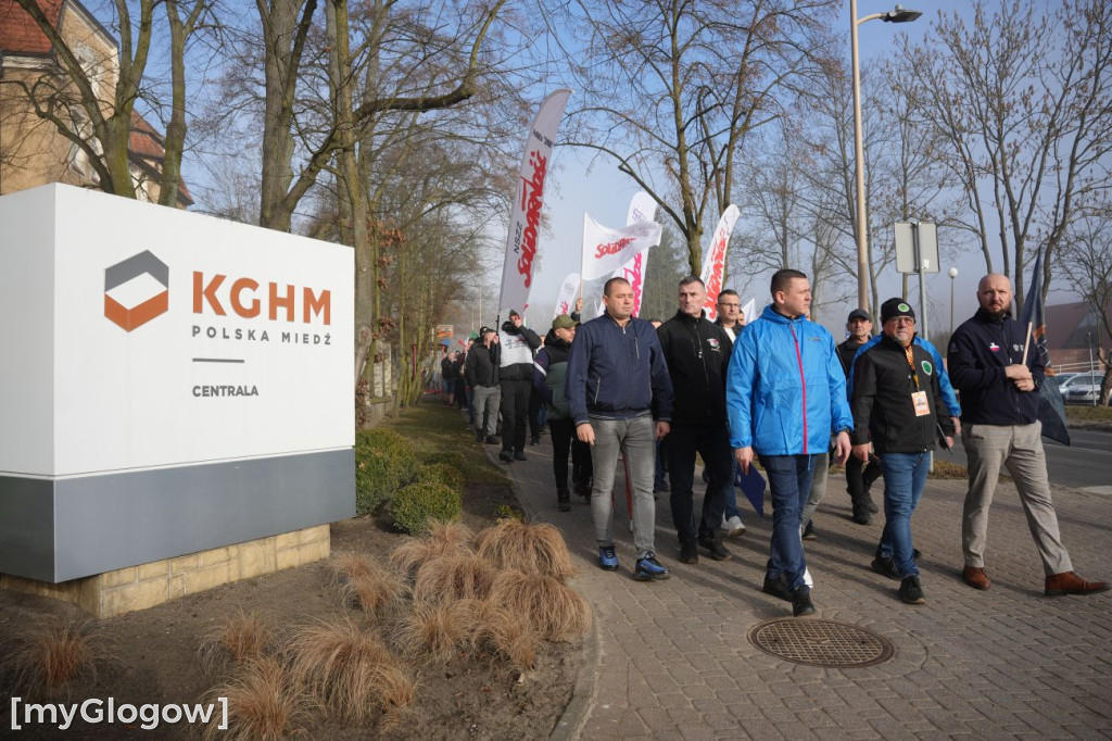 Protest pracowników KGHM