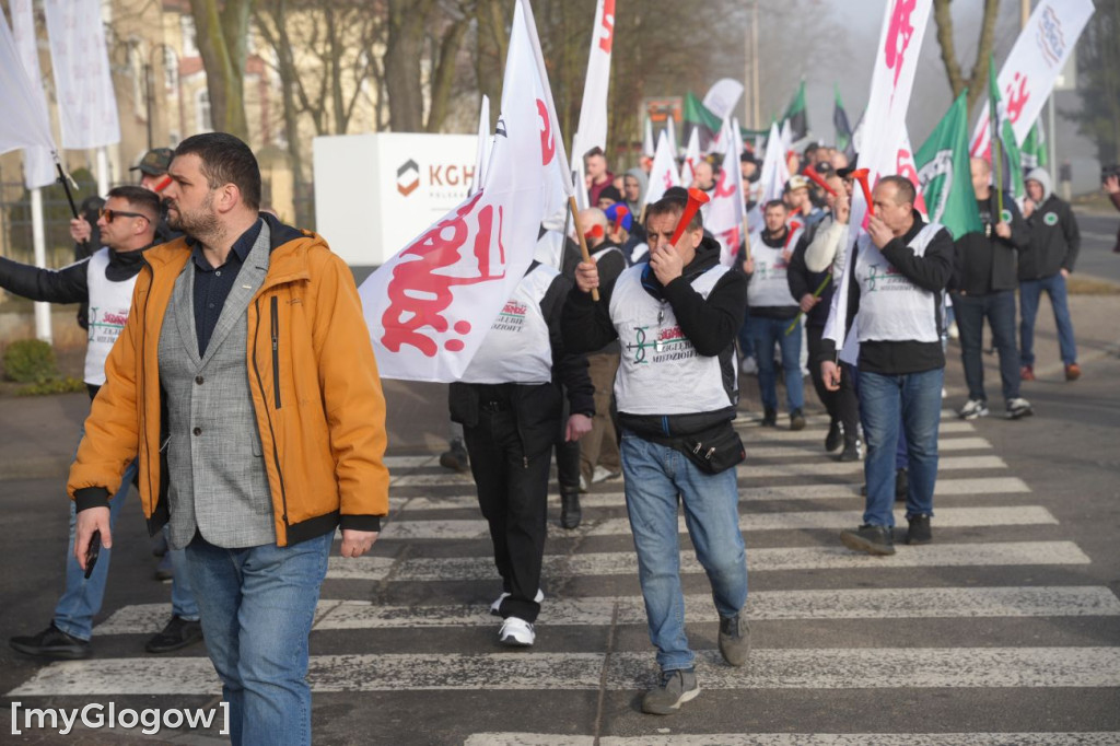 Protest pracowników KGHM