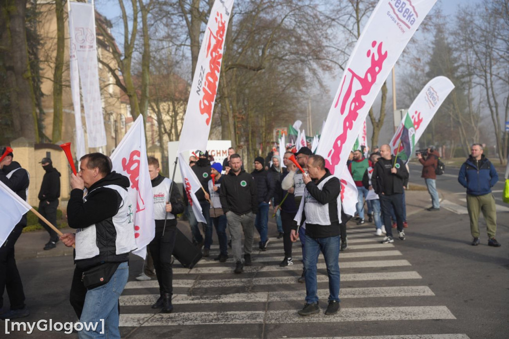 Protest pracowników KGHM