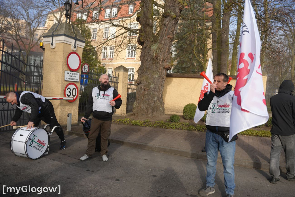 Protest pracowników KGHM
