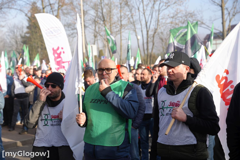 Protest pracowników KGHM