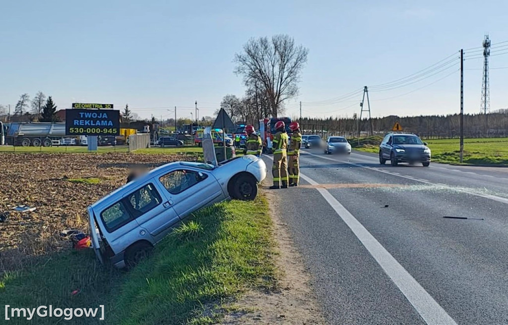 Wypadek na jerzmanówce koło Głogowa