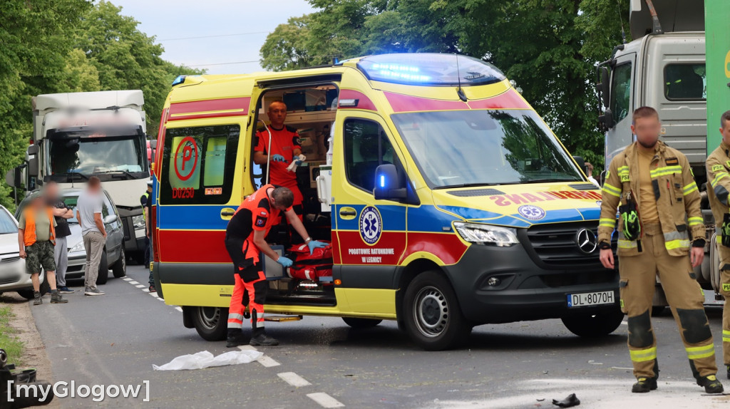Wypadek motocyklisty