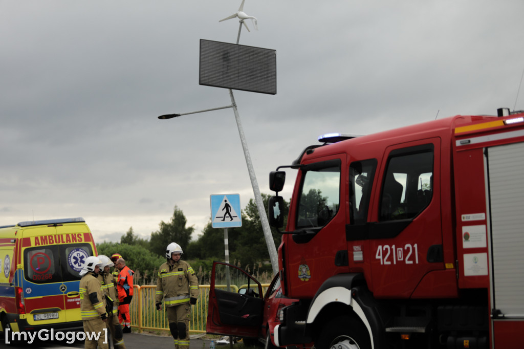 Kolizja na drodze z Głogowa do Sławy