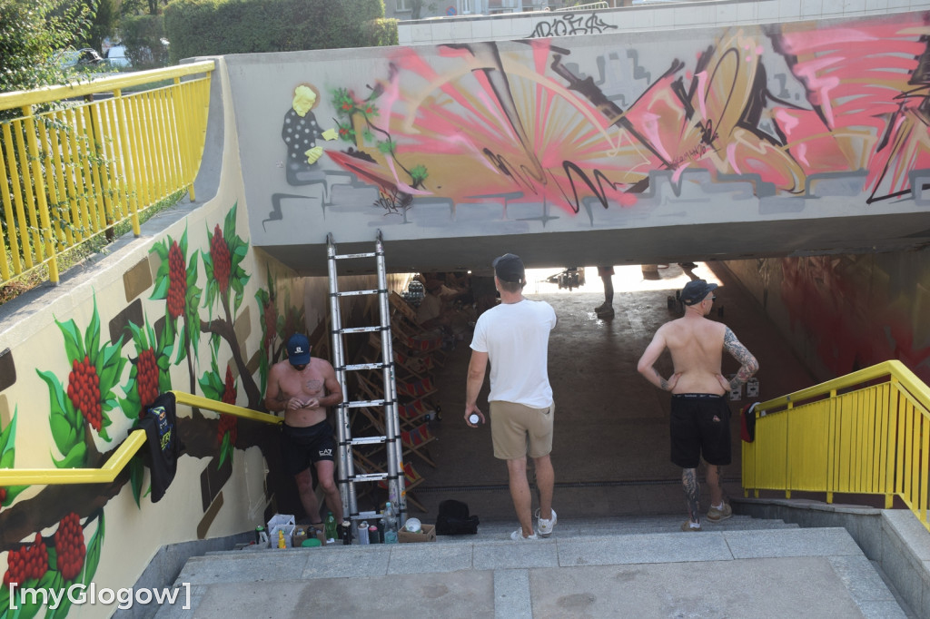 Graffiti Jam w przejściu podziemnym w Głogowie