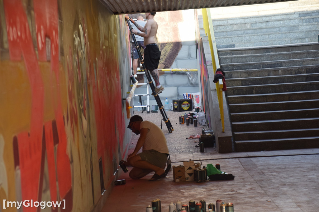 Graffiti Jam w przejściu podziemnym w Głogowie
