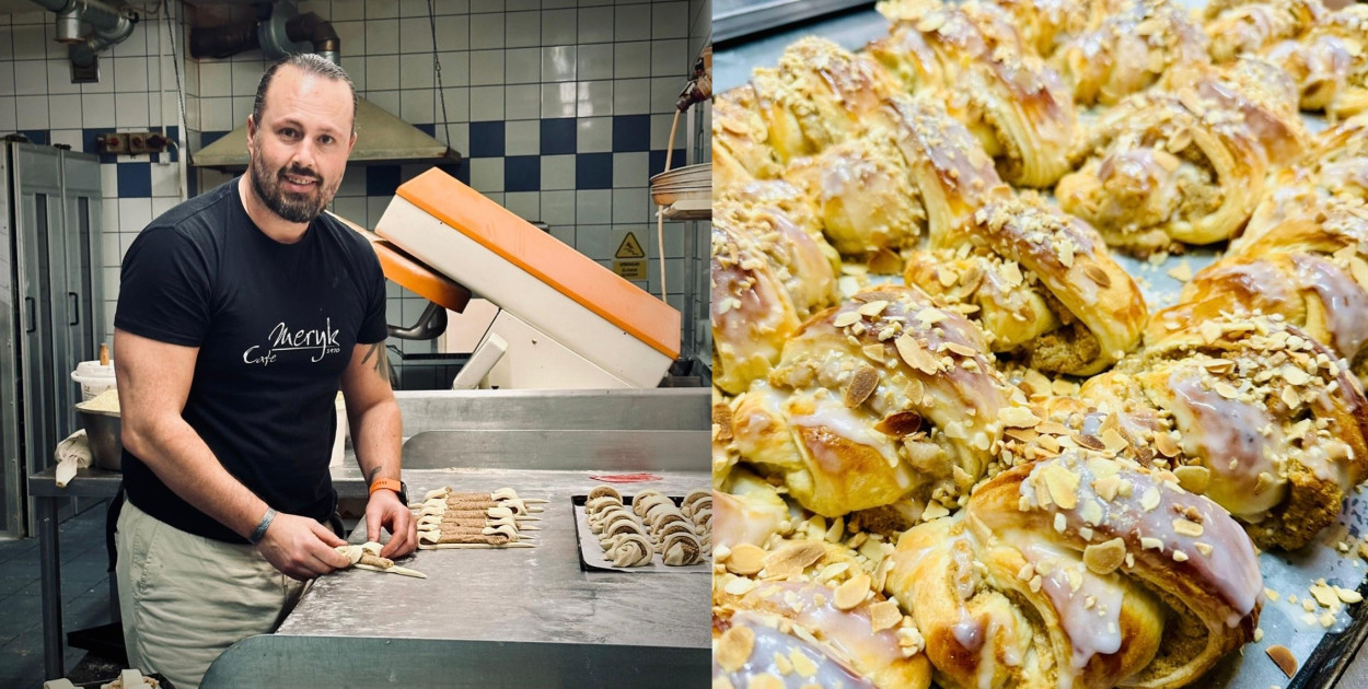 Marcin Meryk z Głogowa robi rogale na swoje imieniny