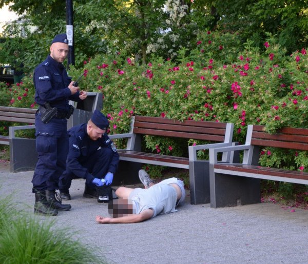 Nieprzytomny mężczyzna  w parku Głogowie. Pomoc wezwał przechodzień -148152