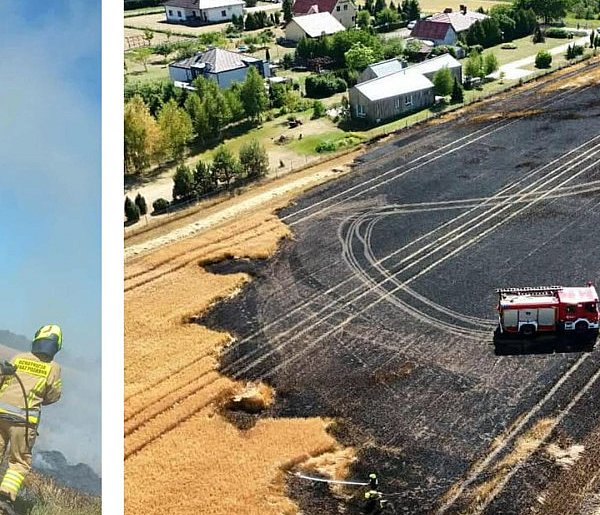 Akcja trwa, strażacy pędzili na sygnale. Płonie zboże pod Głogowem-171001