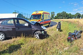 Kolizja motocyklisty i osobówki. Ruch wahadłowy na trasie Głogów – Sława-171069