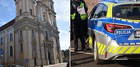 Bryła śniegu spadła z dachu kościoła w Głogowie