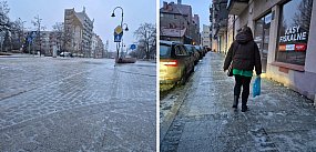 Głogów skuty lodem. Karetki nie nadążają z pomocą