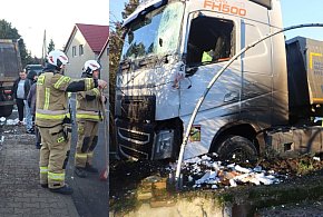 Ciężarówką staranował dwie posesje. Ostry poślizg w Brzegu Głogowskim [FOTO]-178689