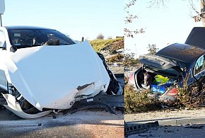 Mercedesem w mercedesa pod Głogowem. Poważna kolizja w Łagoszowie Małym [FOTO]-178776