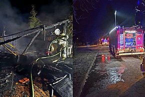 Nocny pożar na Osiedlu Głogowskim w Przemkowie. Straż i pogotowie w akcji