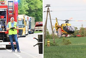 Poważny wypadek motocyklisty w Głogowie. Poszkodowany zabrany helikopterem [FOTO]