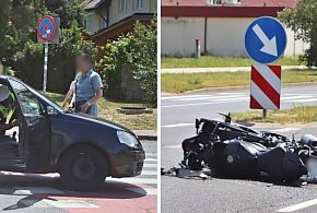 Kolizja samochodu z motocyklem w Głogowie. Groźnie na Kazimierza Wielkiego