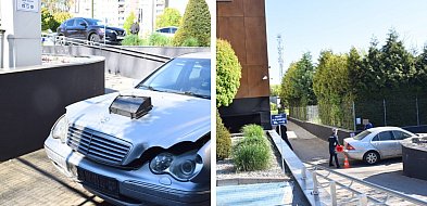 Pomylił gaz z hamulcem. Auto spadło ze skarpy przy przychodni w Głogowie