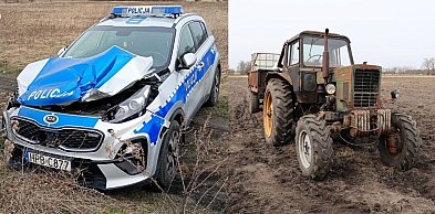 Staranował radiowóz traktorem! Ucieczka i pościg w Radwanicach