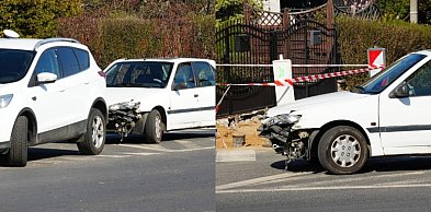 Kolizja w Głogowie. Zderzenie aut przy rondzie