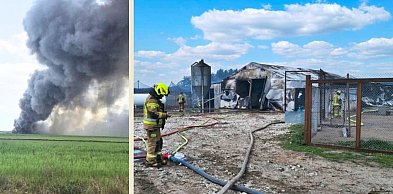 Kurnik w ogniu. Dym widać już za Głogowem