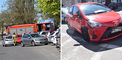 Kolizja na ul. Poczdamskiej w Głogowie, przy wyjeździe z parkingu. A to pech!