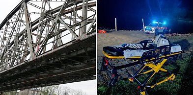Spadł z mostu kolejowego w Głogowie w środku nocy