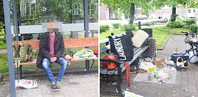 Koczują w centrum Głogowa. Materace, śmieci i piwo pod chmurką