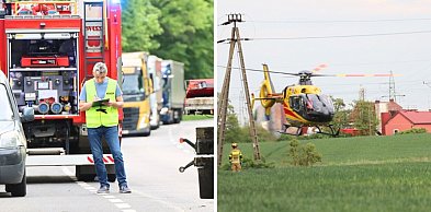 Poważny wypadek motocyklisty w Głogowie. Poszkodowany zabrany helikopterem