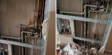 Paliły się śmieci i instalacja w bloku w Głogowie