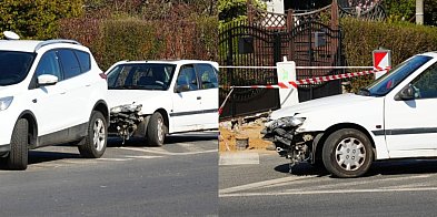 Kolizja w Głogowie. Zderzenie aut przy rondzie