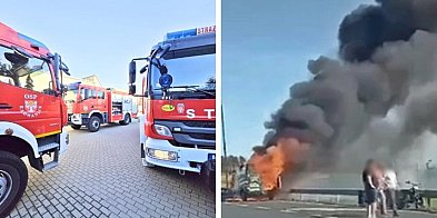Gorąca majówka. Płonący bus, budynek i tuje