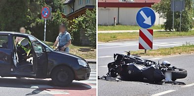 Kolizja samochodu z motocyklem w Głogowie. Groźnie na Kazimierza Wielkiego