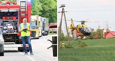 Poważny wypadek motocyklisty w Głogowie. Poszkodowany zabrany helikopterem [FOTO]