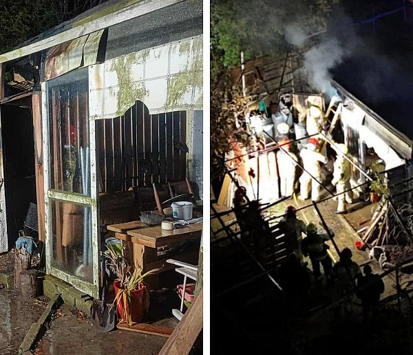 Pożar na działkach. W ogniu stanęła altanka-176405