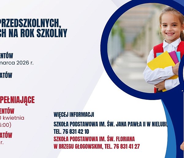 Rekrutacja do oddziałów przedszkolnych i klas pierwszych w gminie Żukowice