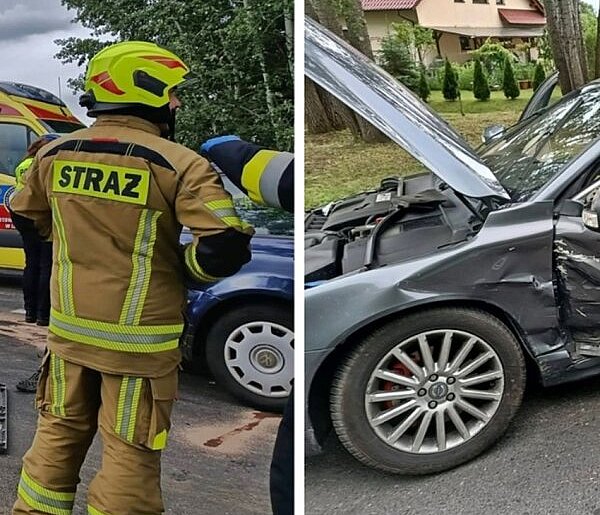 [FOTO] Kolizja pod Grębocicami. Cztery osoby trafiły do szpitala