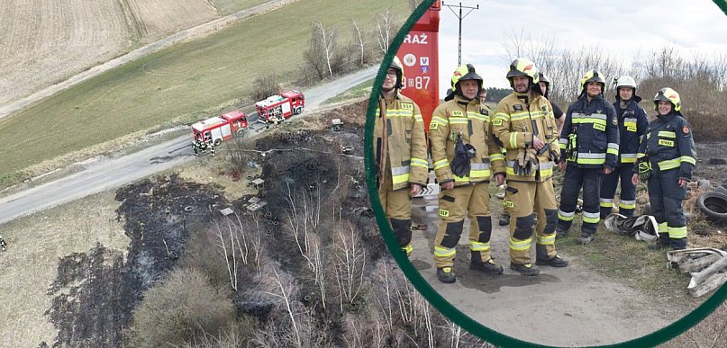 [FOTO] Pożar na obrzeżach Jaczowa pod Głogowem