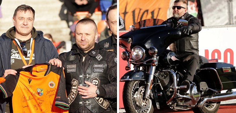 Co za akcja na stadionie! Motocykliści wjechali po koszulkę