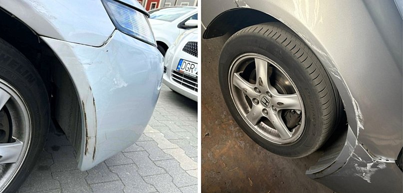 Stuknęła i uciekła. Kto widział kolizję na dużym rondzie w Głogowie?