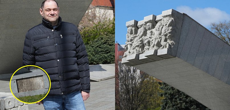 [WIDEO] Odpadają płyty przy pomniku. Radny pyta o remont