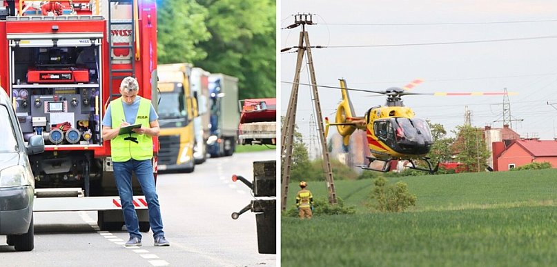 Poważny wypadek motocyklisty w Głogowie. Poszkodowany zabrany helikopterem [FOTO]